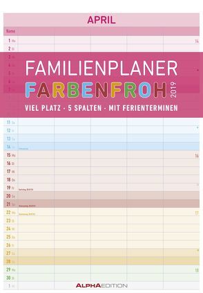 Familienplaner Farbenfroh 2019 – Bildkalender von ALPHA EDITION