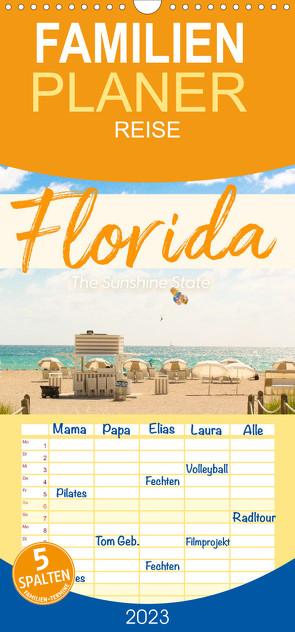 Familienplaner Florida – The Sunshine State (Wandkalender 2023 , 21 cm x 45 cm, hoch) von Lederer,  Benjamin