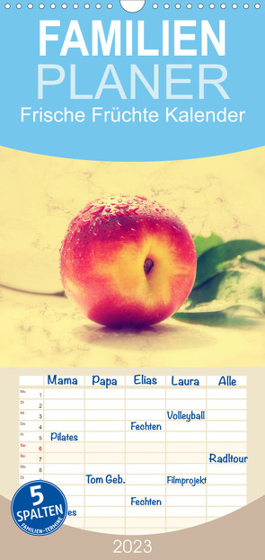 Familienplaner Frische Früchte Kalender (Wandkalender 2023 , 21 cm x 45 cm, hoch) von Riedel,  Tanja