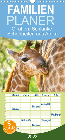 Familienplaner Giraffen: Schlanke Schönheiten aus Afrika (Wandkalender 2023 , 21 cm x 45 cm, hoch) von CALVENDO