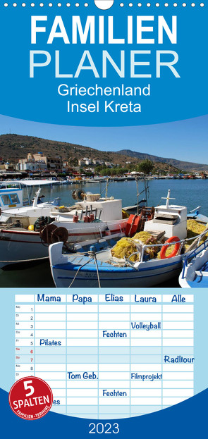 Familienplaner Griechenland – Insel Kreta (Wandkalender 2023 , 21 cm x 45 cm, hoch) von Schneider,  Peter