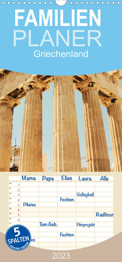 Familienplaner Griechenland – Kristallblaues Wasser und weiße Küstenstädte. (Wandkalender 2023 , 21 cm x 45 cm, hoch) von SF