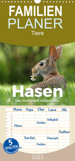 Familienplaner Hasen – Die niedlichen Hoppeltiere. (Wandkalender 2023 , 21 cm x 45 cm, hoch) von Scott,  M.