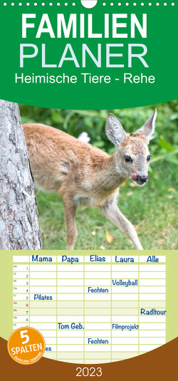 Familienplaner Heimische Tiere – Rehe (Wandkalender 2023 , 21 cm x 45 cm, hoch) von pixs:sell