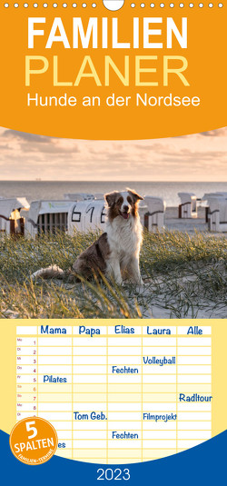 Familienplaner Hunde an der Nordsee (Wandkalender 2023 , 21 cm x 45 cm, hoch) von Bollich,  Heidi