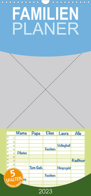 Familienplaner indexseite ECO test (Wandkalender 2023 , 21 cm x 45 cm, hoch) von ECO test,  indexseite