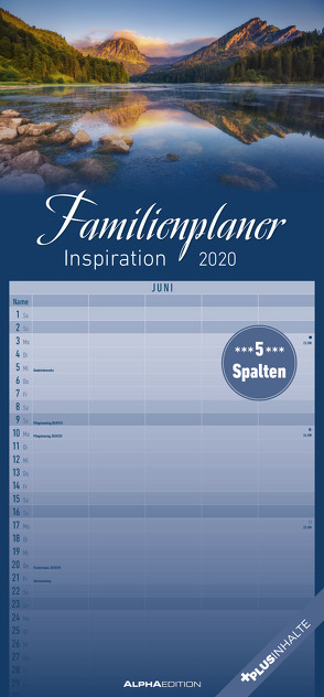 Familienplaner Inspiration 2020 – Familientermine – Familientimer (22 x 45) – mit Ferienterminen – 5 Spalten – Wandplaner – Familienkalender von ALPHA EDITION