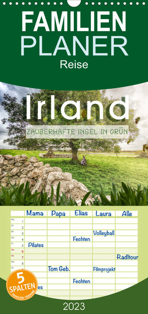 Familienplaner Irland – Zauberhafte Insel in grün (Wandkalender 2023 , 21 cm x 45 cm, hoch) von Schöb,  Monika