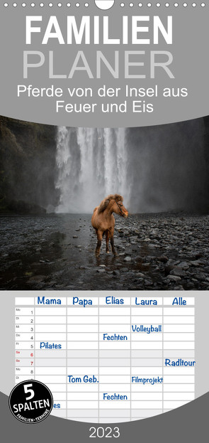 Familienplaner Islandpferde Kalender – Pferde von der Insel aus Feuer und Eis (Wandkalender 2023 , 21 cm x 45 cm, hoch) von Voth,  Alexandra