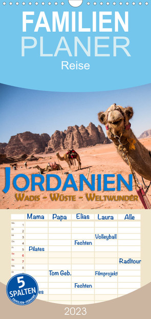 Familienplaner Jordanien – Wadis – Wüste – Weltwunder (Wandkalender 2023 , 21 cm x 45 cm, hoch) von Pohl,  Gerald