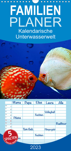 Familienplaner Kalendarische Unterwasserwelt (Wandkalender 2023 , 21 cm x 45 cm, hoch) von Hultsch,  Heike