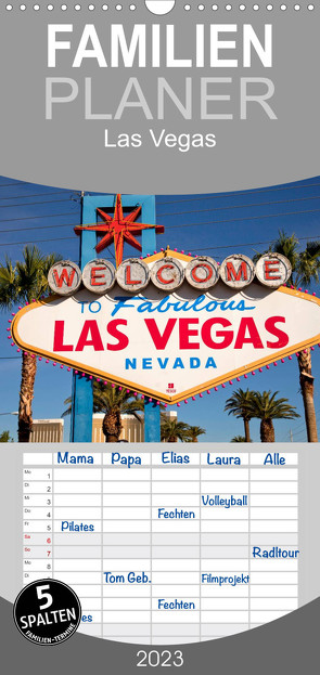 Familienplaner Las Vegas (Wandkalender 2023 , 21 cm x 45 cm, hoch) von Schickert,  Peter