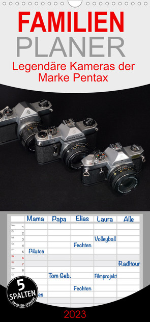 Familienplaner Legendäre Kameras der Marke Pentax (Wandkalender 2023 , 21 cm x 45 cm, hoch) von Prescher,  Werner