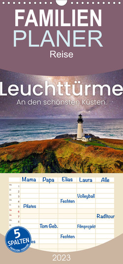 Familienplaner Leuchttürme – An den schönsten Küsten. (Wandkalender 2023 , 21 cm x 45 cm, hoch) von SF