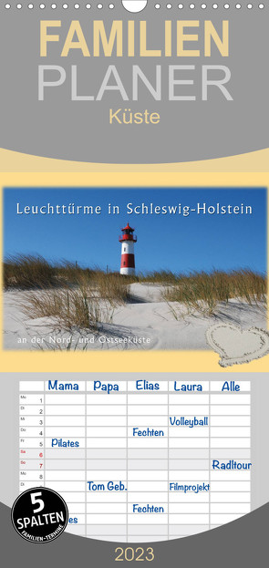 Familienplaner Leuchttürme Schleswig-Holsteins (Wandkalender 2023 , 21 cm x 45 cm, hoch) von Brandt,  Jessica