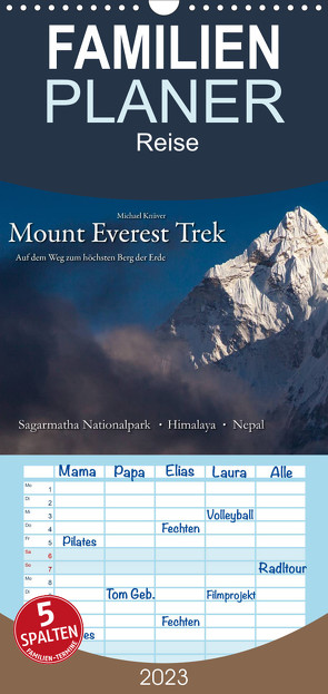 Familienplaner Mount Everest Trek (Wandkalender 2023 , 21 cm x 45 cm, hoch) von Knüver,  Michael