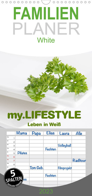 Familienplaner my.LIFESTYLE – Leben in Weiß (Wandkalender 2023 , 21 cm x 45 cm, hoch) von Kraetschmer,  Marion