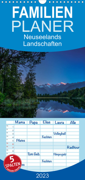 Familienplaner Neuseelands Landschaften (Wandkalender 2023 , 21 cm x 45 cm, hoch) von Ehrhardt Photography,  René