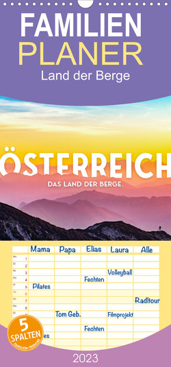 Familienplaner Österreich – Das Land der Berge. (Wandkalender 2023 , 21 cm x 45 cm, hoch) von SF
