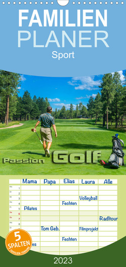 Familienplaner Passion Golf (Wandkalender 2023 , 21 cm x 45 cm, hoch) von Bleicher,  Renate