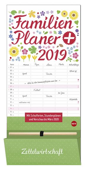 Familienplaner plus Tasche – Kalender 2019 von Heye