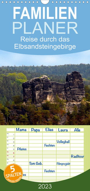 Familienplaner Reise durch das Elbsandsteingebirge (Wandkalender 2023 , 21 cm x 45 cm, hoch) von Rix,  Veronika