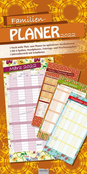 FAMILIENPLANER „RETRO“ Kalender 2022 von PHOTON Verlag