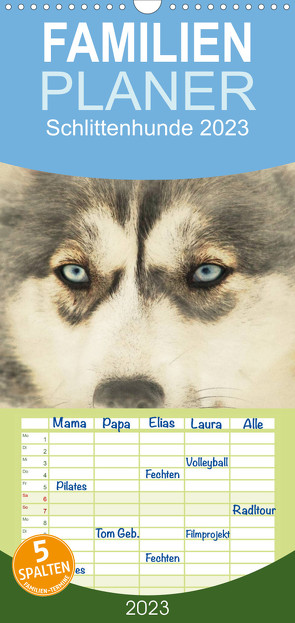 Familienplaner Schlittenhunde 2023 (Wandkalender 2023 , 21 cm x 45 cm, hoch) von Redecker,  Andrea