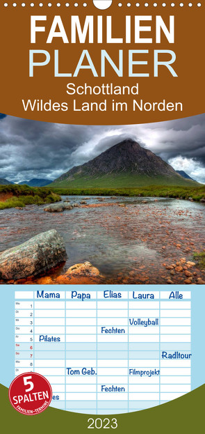 Familienplaner Schottland – Wildes Land im Norden (Wandkalender 2023 , 21 cm x 45 cm, hoch) von kalender365.com
