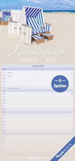 Familienplaner Seeblick 2020 – Familientermine – Familientimer (22 x 45) – mit Ferienterminen – 5 Spalten – Wandplaner – Familienkalender von ALPHA EDITION