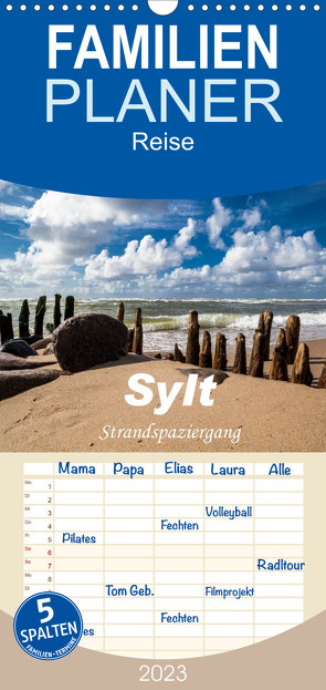 Familienplaner Sylt – Strandspaziergang (Wandkalender 2023 , 21 cm x 45 cm, hoch) von Dreegmeyer,  H.
