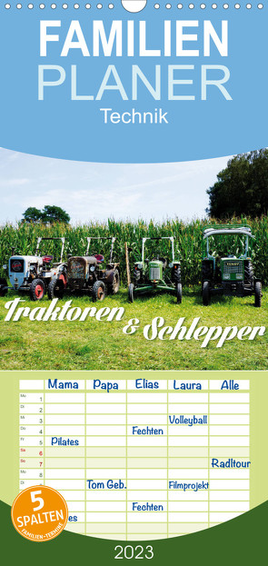 Familienplaner Traktoren und Schlepper (Wandkalender 2023 , 21 cm x 45 cm, hoch) von Landsherr,  Uli