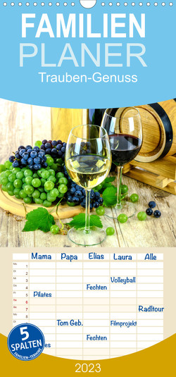 Familienplaner Trauben-Genuss. Aromatische Weintrauben und süße Tafeltrauben (Wandkalender 2023 , 21 cm x 45 cm, hoch) von Hurley,  Rose