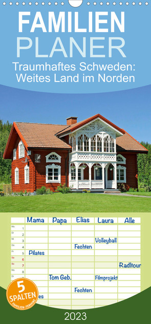 Familienplaner Traumhaftes Schweden: Weites Land im Norden (Wandkalender 2023 , 21 cm x 45 cm, hoch) von CALVENDO
