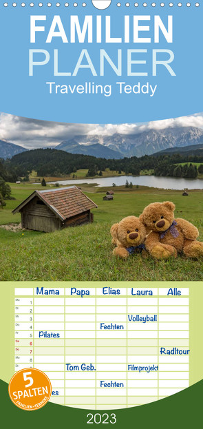 Familienplaner Travelling Teddy (Wandkalender 2023 , 21 cm x 45 cm, hoch) von C-K-Images