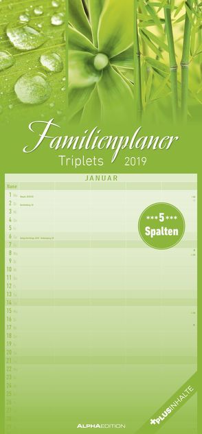 Familienplaner Triplets 2019 von ALPHA EDITION