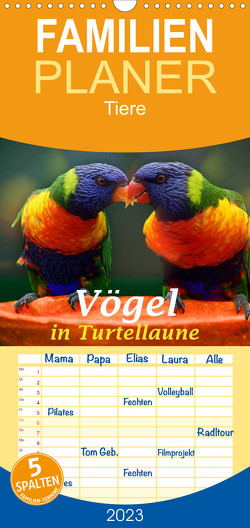 Familienplaner Vögel in Turtellaune (Wandkalender 2023 , 21 cm x 45 cm, hoch) von Brunner-Klaus,  Liselotte