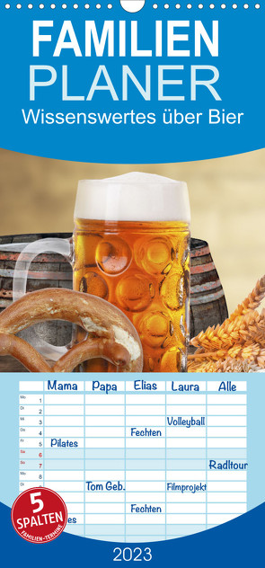 Familienplaner Wissenswertes über Bier (Wandkalender 2023 , 21 cm x 45 cm, hoch) von Kirsch,  Gunter
