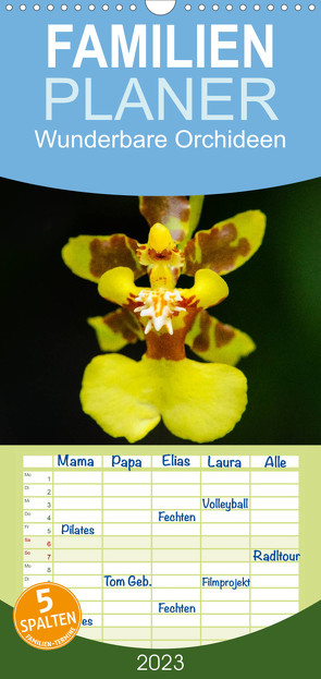 Familienplaner Wunderbare Orchideen (Wandkalender 2023 , 21 cm x 45 cm, hoch) von Woehlke,  Juergen