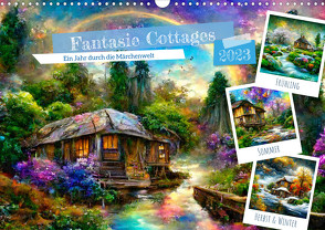 Fantasie Cottages – Ein Jahr durch die Märchenwelt (Wandkalender 2023 DIN A3 quer) von Frost,  Anja