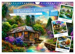 Fantasie Cottages – Ein Jahr durch die Märchenwelt (Wandkalender 2024 DIN A4 quer), CALVENDO Monatskalender von Frost,  Anja
