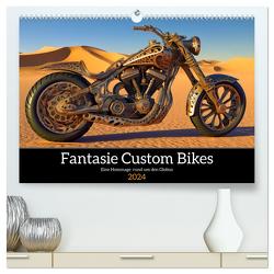 Fantasie Custom Bikes – Eine Hommage rund um den Globus (hochwertiger Premium Wandkalender 2024 DIN A2 quer), Kunstdruck in Hochglanz von Frost,  Anja