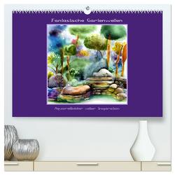 Fantastische Gartenwelten – Aquarellbilder voller Inspiration (hochwertiger Premium Wandkalender 2024 DIN A2 quer), Kunstdruck in Hochglanz von IssaBild,  IssaBild