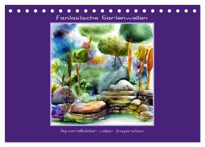 Fantastische Gartenwelten – Aquarellbilder voller Inspiration (Tischkalender 2024 DIN A5 quer), CALVENDO Monatskalender von IssaBild,  IssaBild