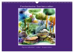 Fantastische Gartenwelten – Aquarellbilder voller Inspiration (Wandkalender 2024 DIN A3 quer), CALVENDO Monatskalender von IssaBild,  IssaBild