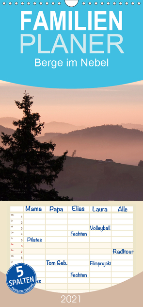 Fantastische Schweizer Bergwelt – Berge im Nebel – Familienplaner hoch (Wandkalender 2021 , 21 cm x 45 cm, hoch) von Friederich,  Rudolf