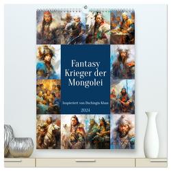 Fantasy-Krieger der Mongolei. Inspiriert von Dschingis Khan (hochwertiger Premium Wandkalender 2024 DIN A2 hoch), Kunstdruck in Hochglanz von Hurley,  Rose