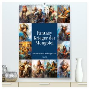 Fantasy-Krieger der Mongolei. Inspiriert von Dschingis Khan (hochwertiger Premium Wandkalender 2024 DIN A2 hoch), Kunstdruck in Hochglanz von Hurley,  Rose