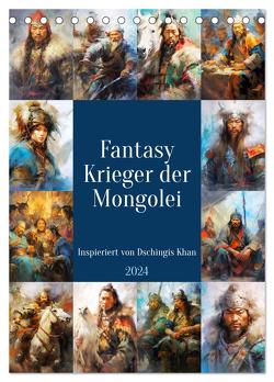 Fantasy-Krieger der Mongolei. Inspiriert von Dschingis Khan (Tischkalender 2024 DIN A5 hoch), CALVENDO Monatskalender von Hurley,  Rose
