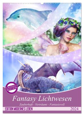 Fantasy Lichtwesen (Wandkalender 2024 DIN A2 hoch), CALVENDO Monatskalender von Shayana Hoffmann,  Gaby